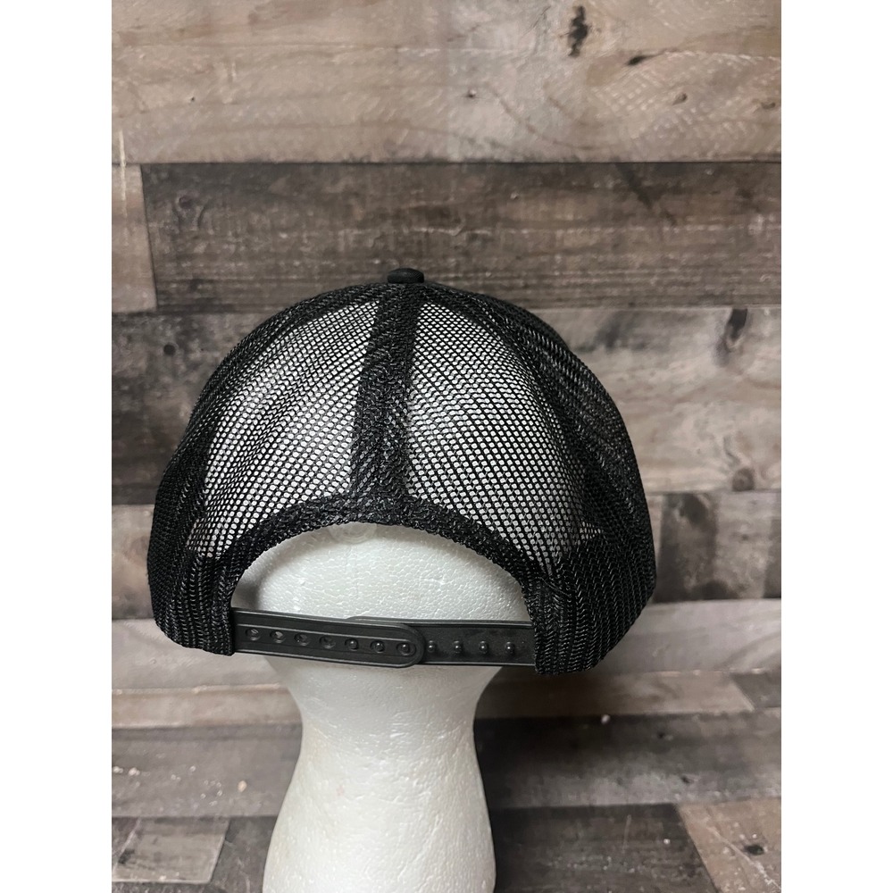 Haka Black Trucker Hat White Antler Logo Mesh Snapback Baseball Cap Mens OSFM - Picture 3 of 7